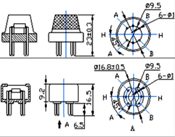  MQ2 Gas sensor 2D model