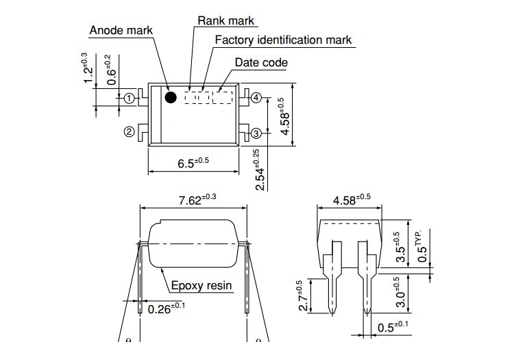 TLP521 Dimensions